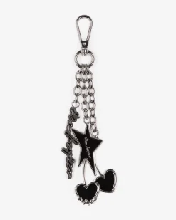 Bijou de sac porte clé noir et argenté