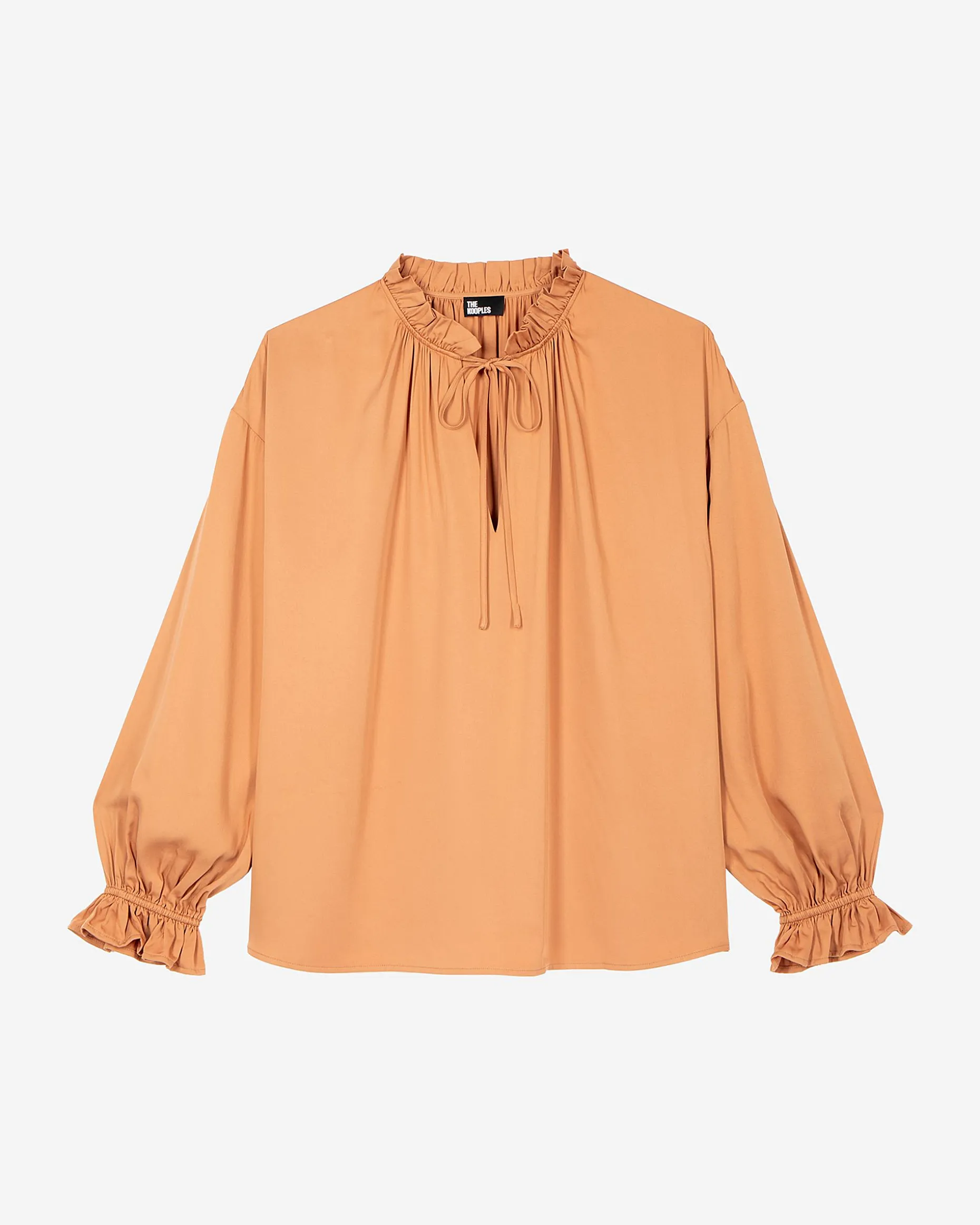 Blouse avec volants orange foncé