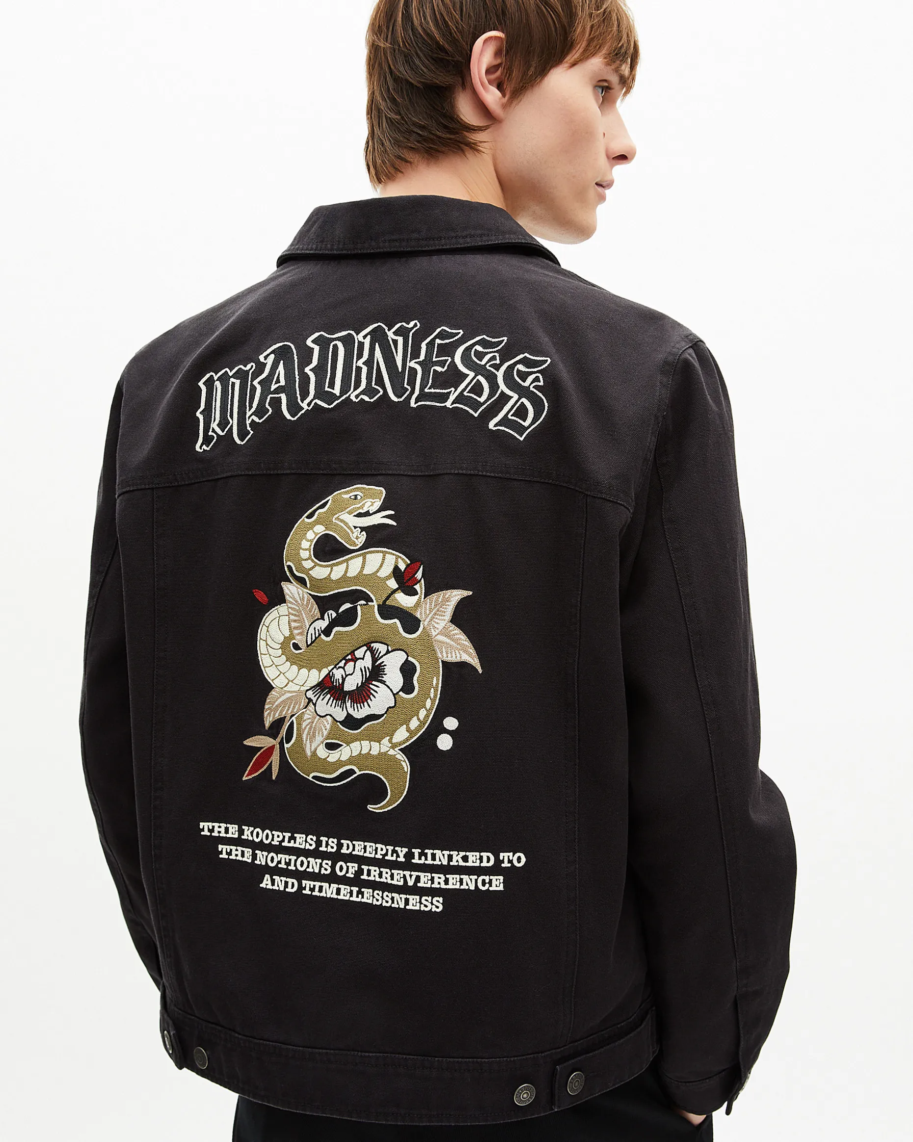 Blouson à broderie noir