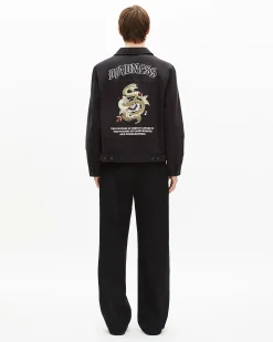Blouson à broderie noir