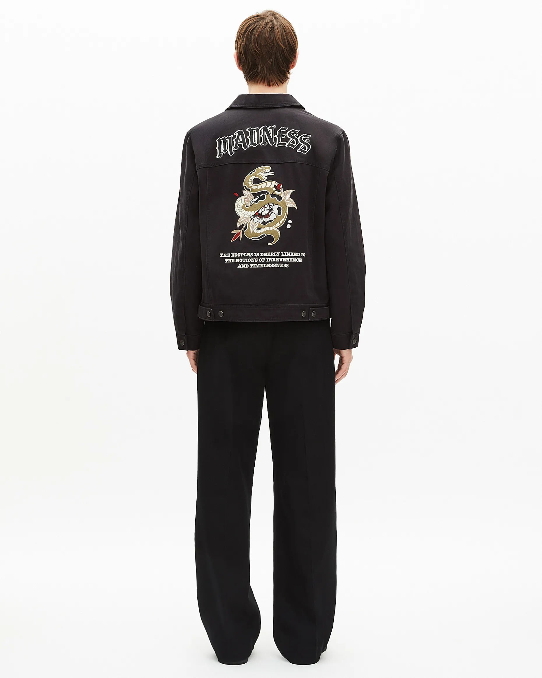Blouson à broderie noir