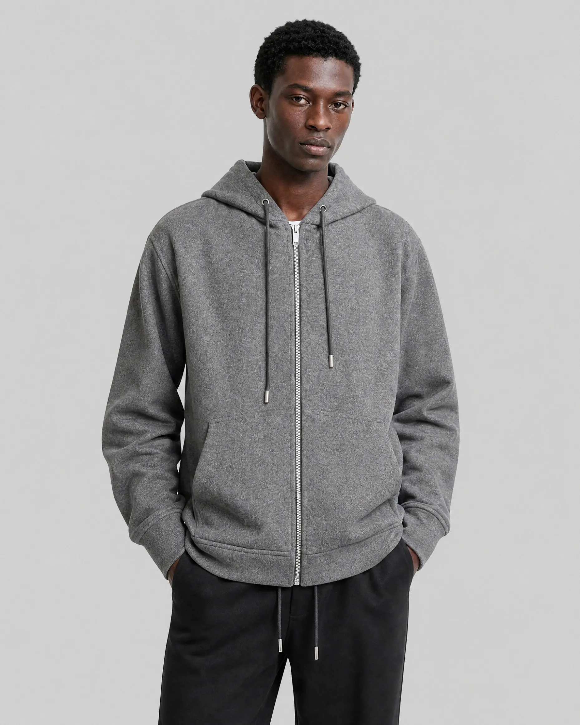 Blouson double face à capuche gris