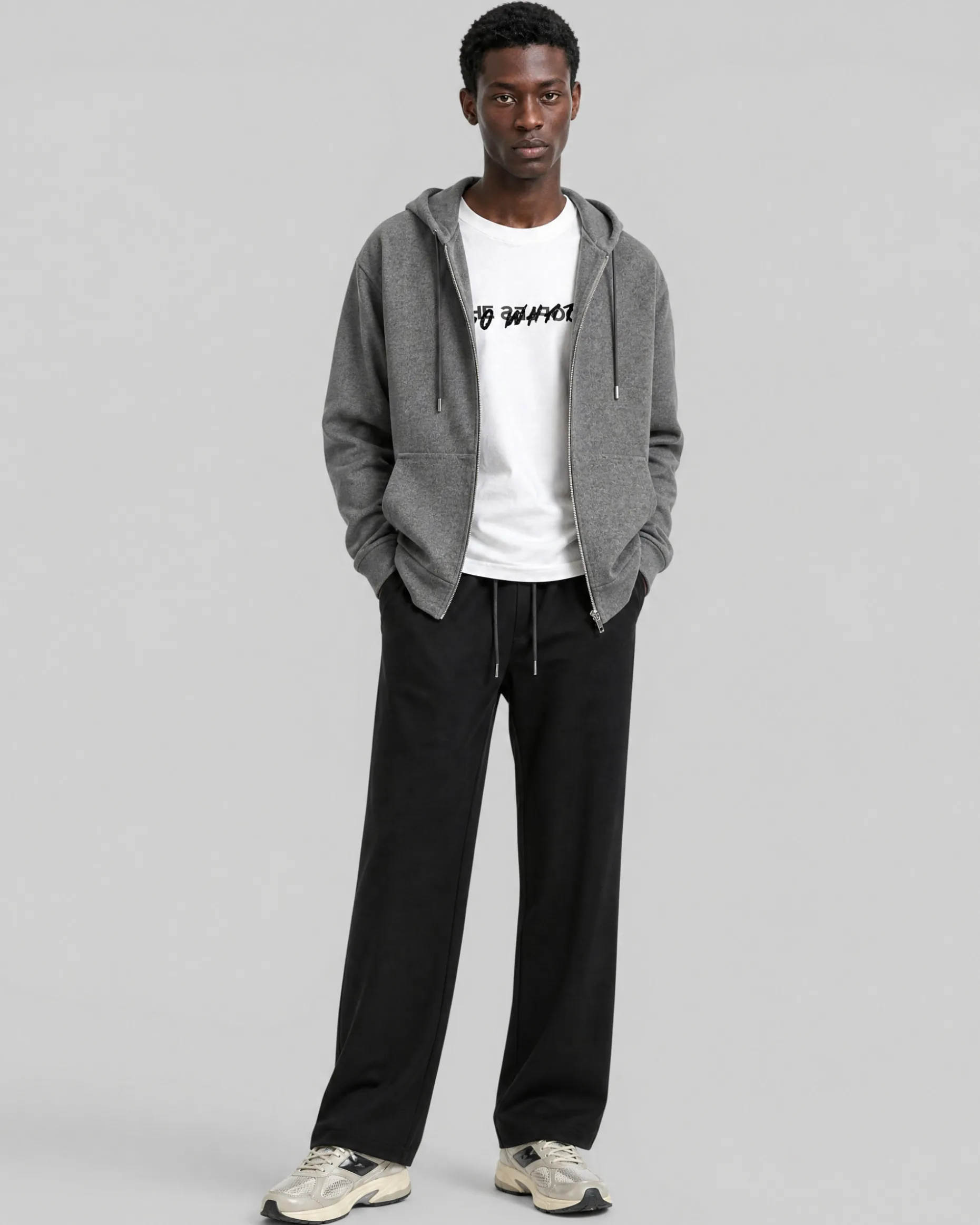 Blouson double face à capuche gris