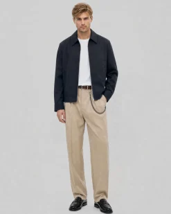 Blouson droit zippé marine