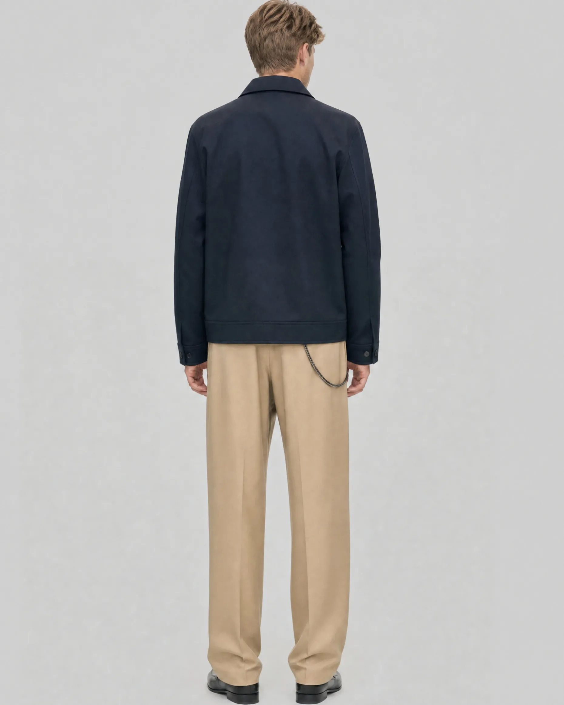 Blouson droit zippé marine