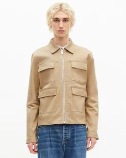 Blouson en coton beige