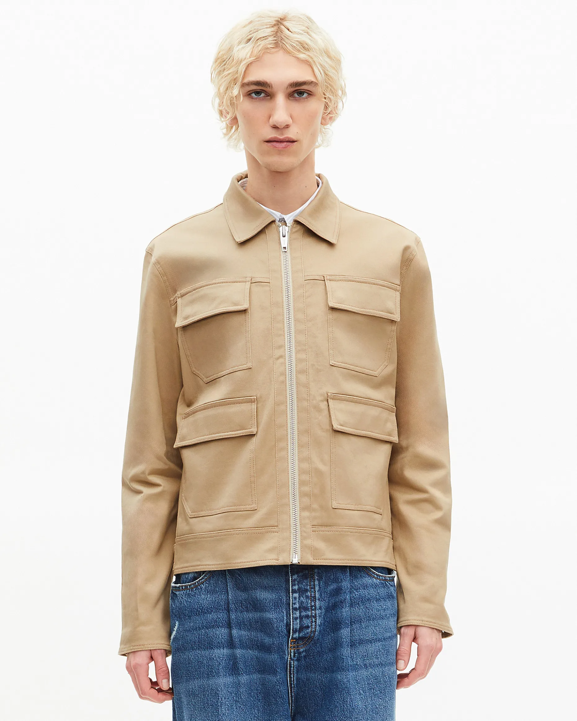 Blouson en coton beige