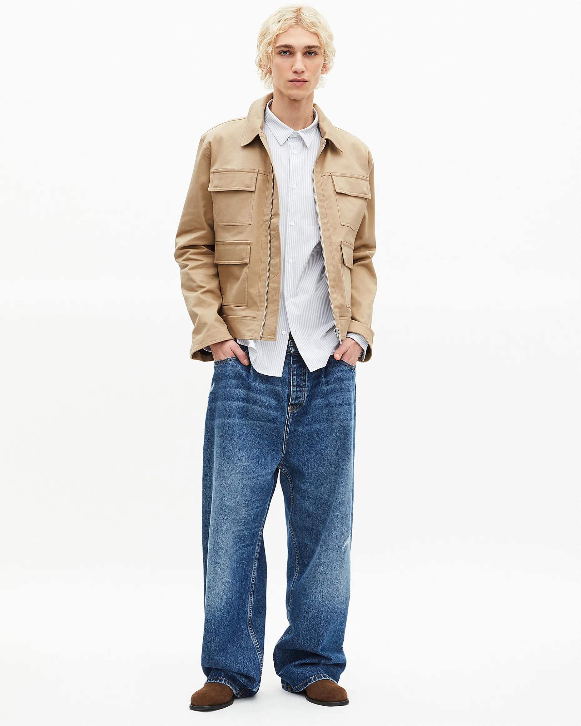 Blouson en coton beige