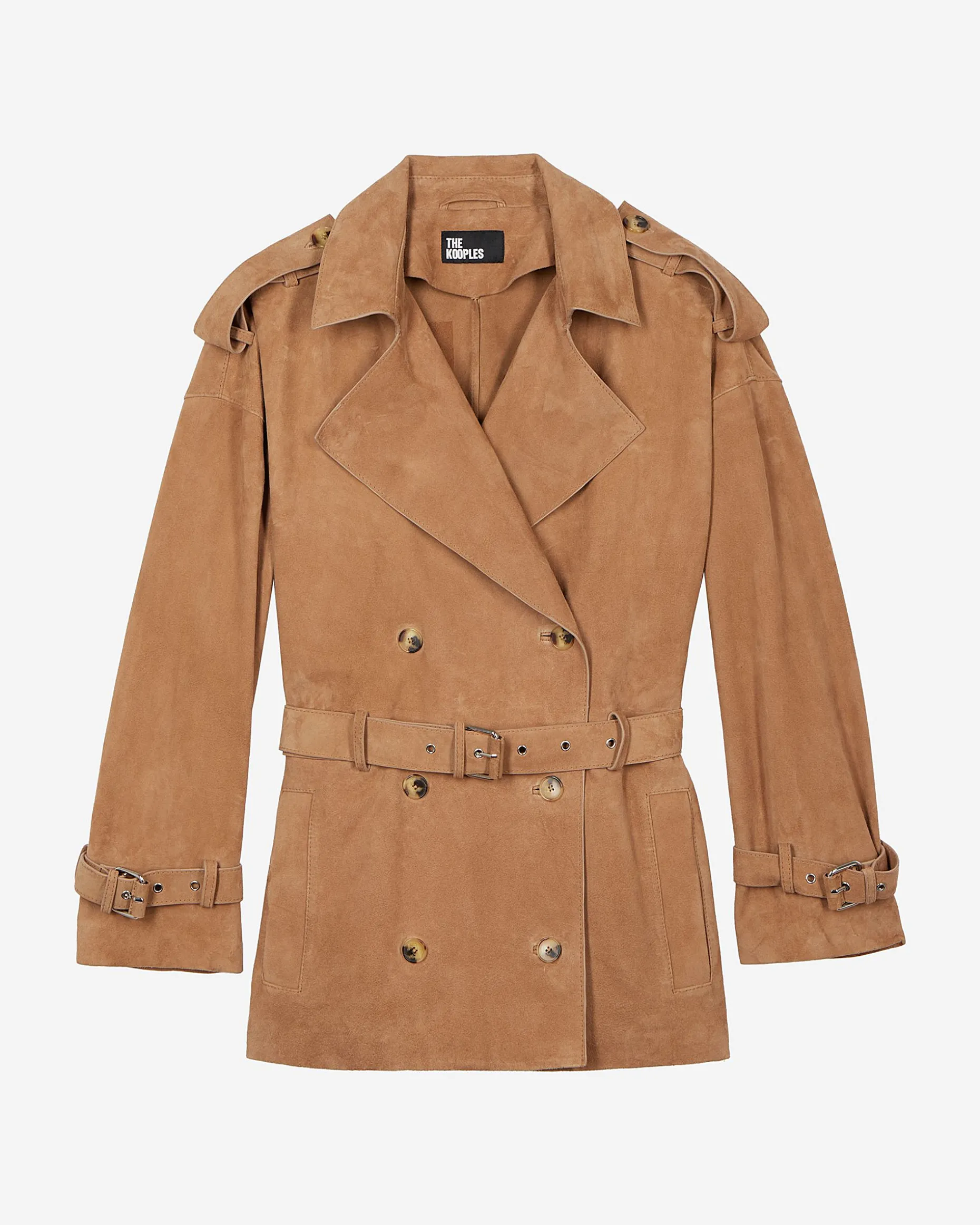 Blouson en cuir beige