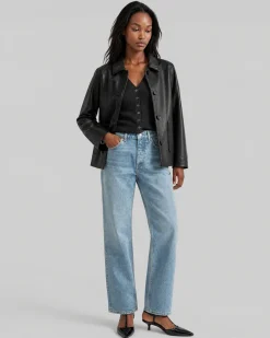 Blouson en cuir noir