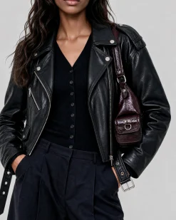 Blouson en cuir noir