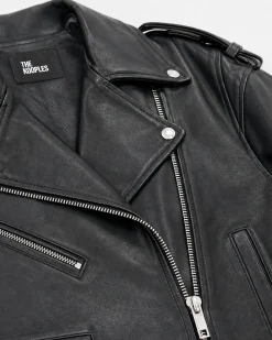 Blouson en cuir noir