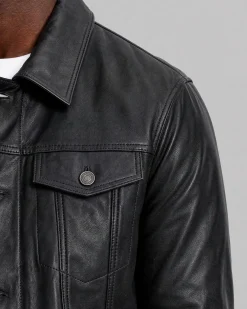 Blouson en cuir noir