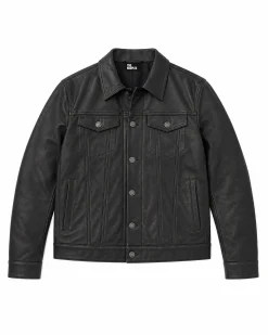 Blouson en cuir noir