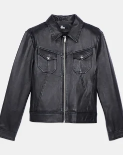 Blouson en cuir noir