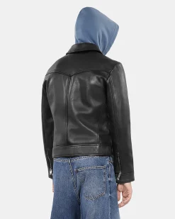 Blouson en cuir noir