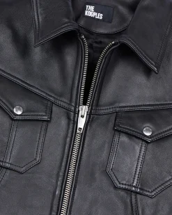 Blouson en cuir noir