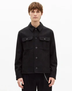 Blouson en laine gris