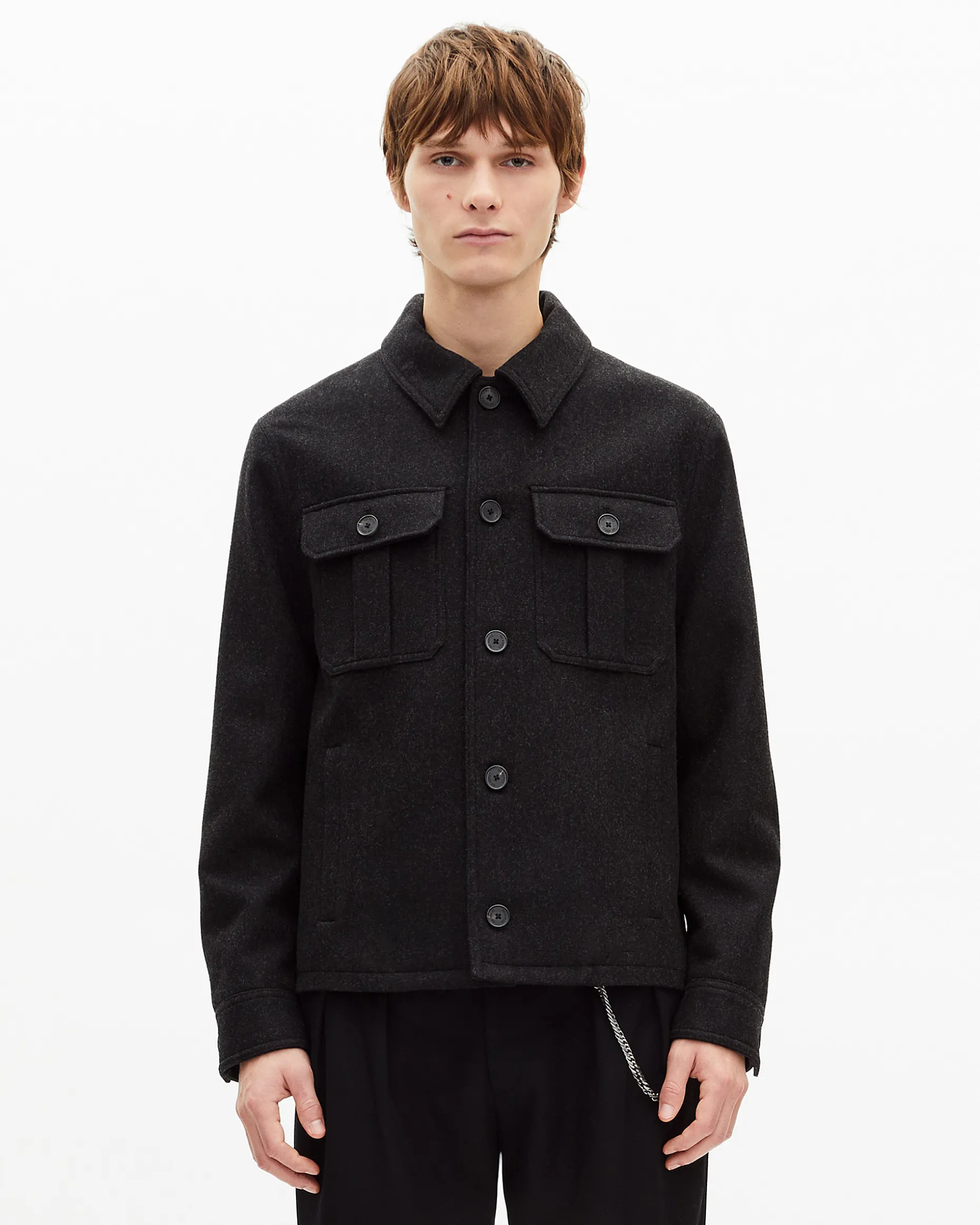 Blouson en laine gris