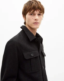 Blouson en laine gris