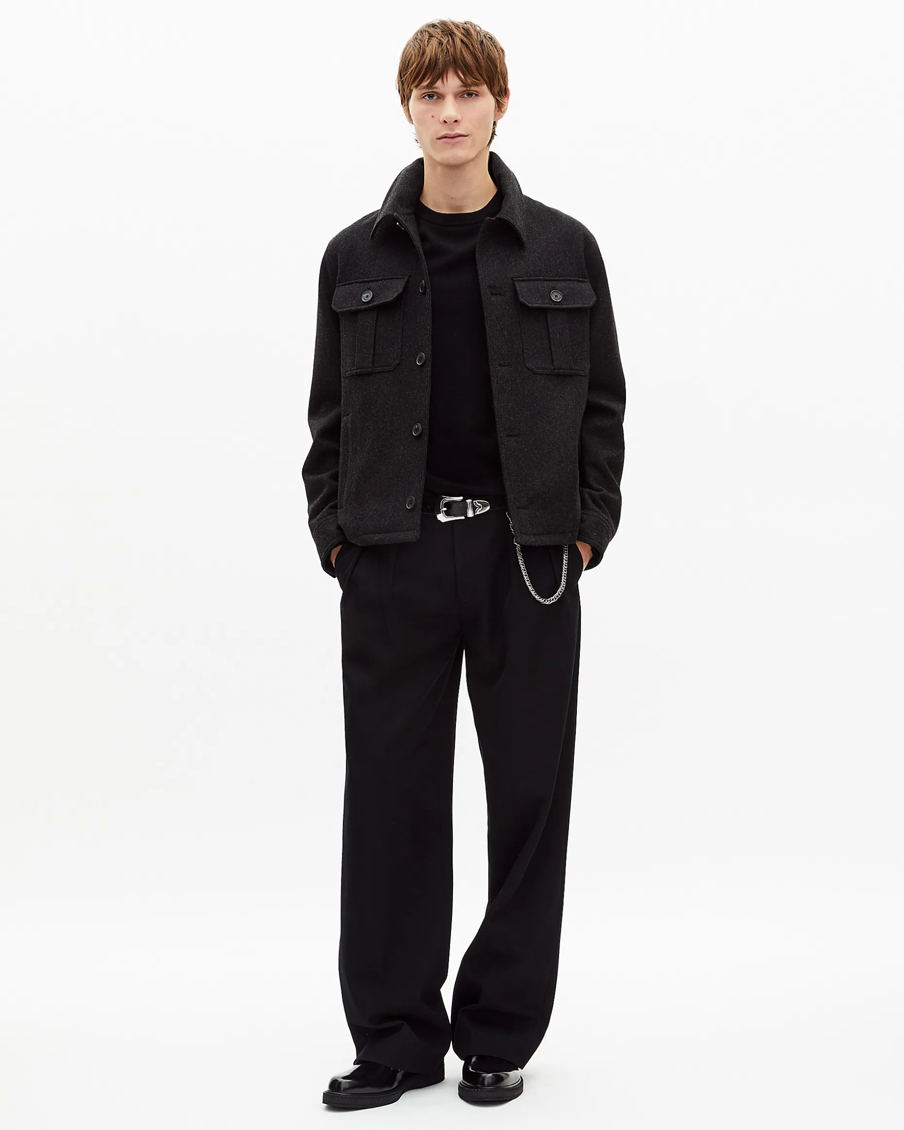 Blouson en laine gris