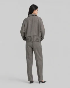 Blouson en laine mélangée beige
