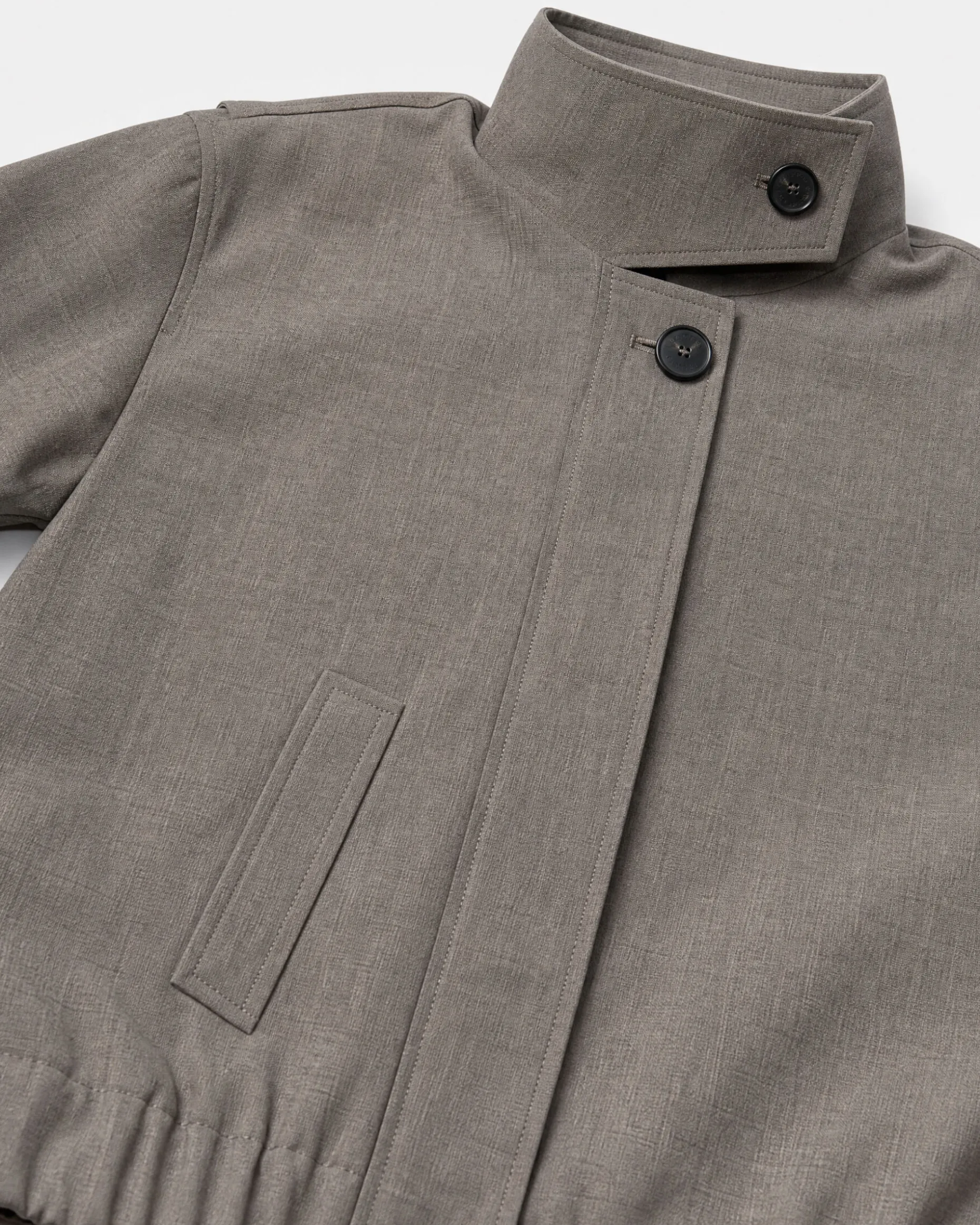 Blouson en laine mélangée beige