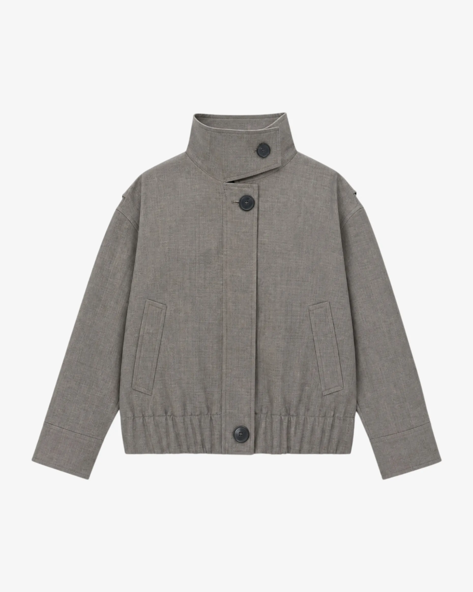 Blouson en laine mélangée beige