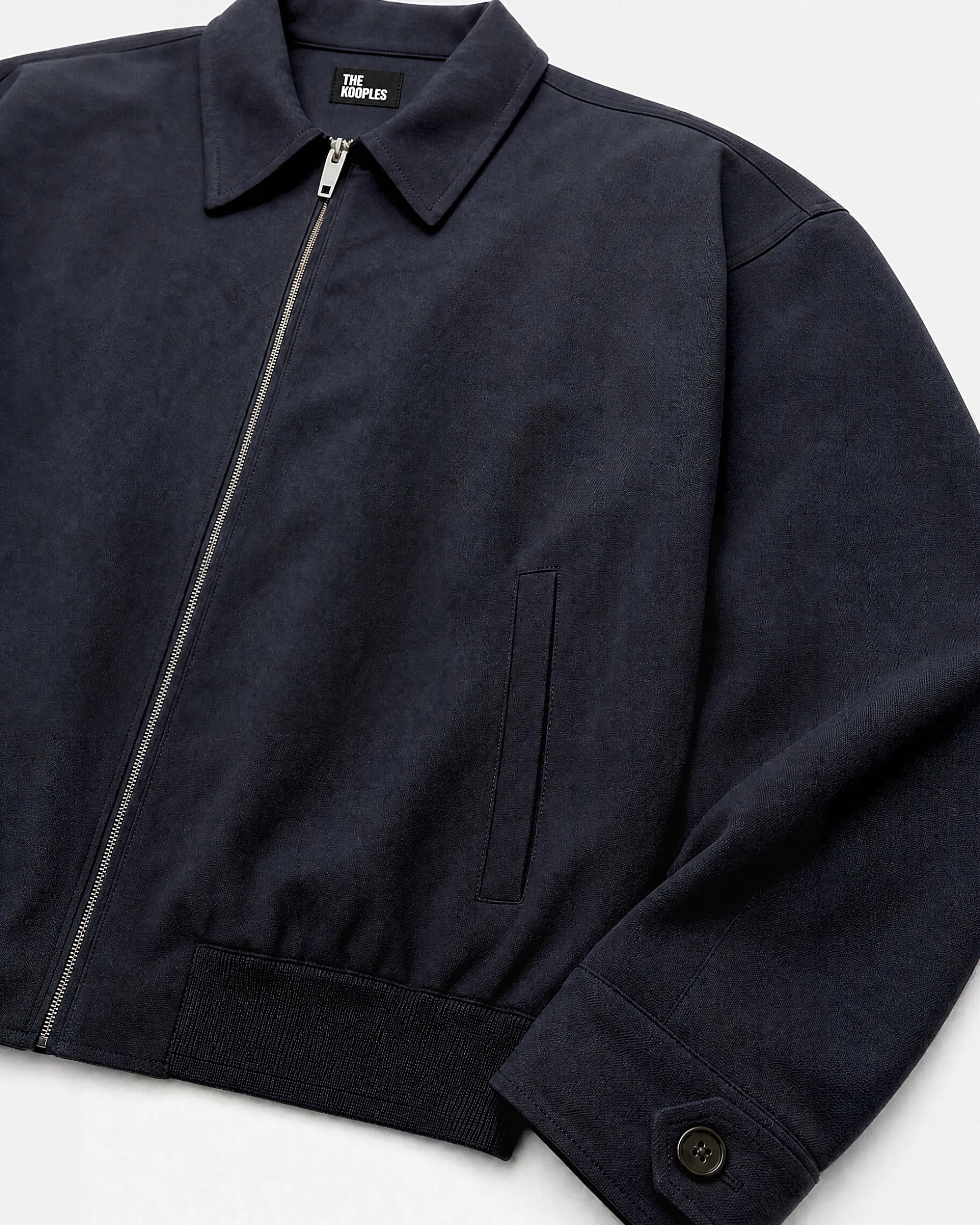 Blouson en laine mélangée noir