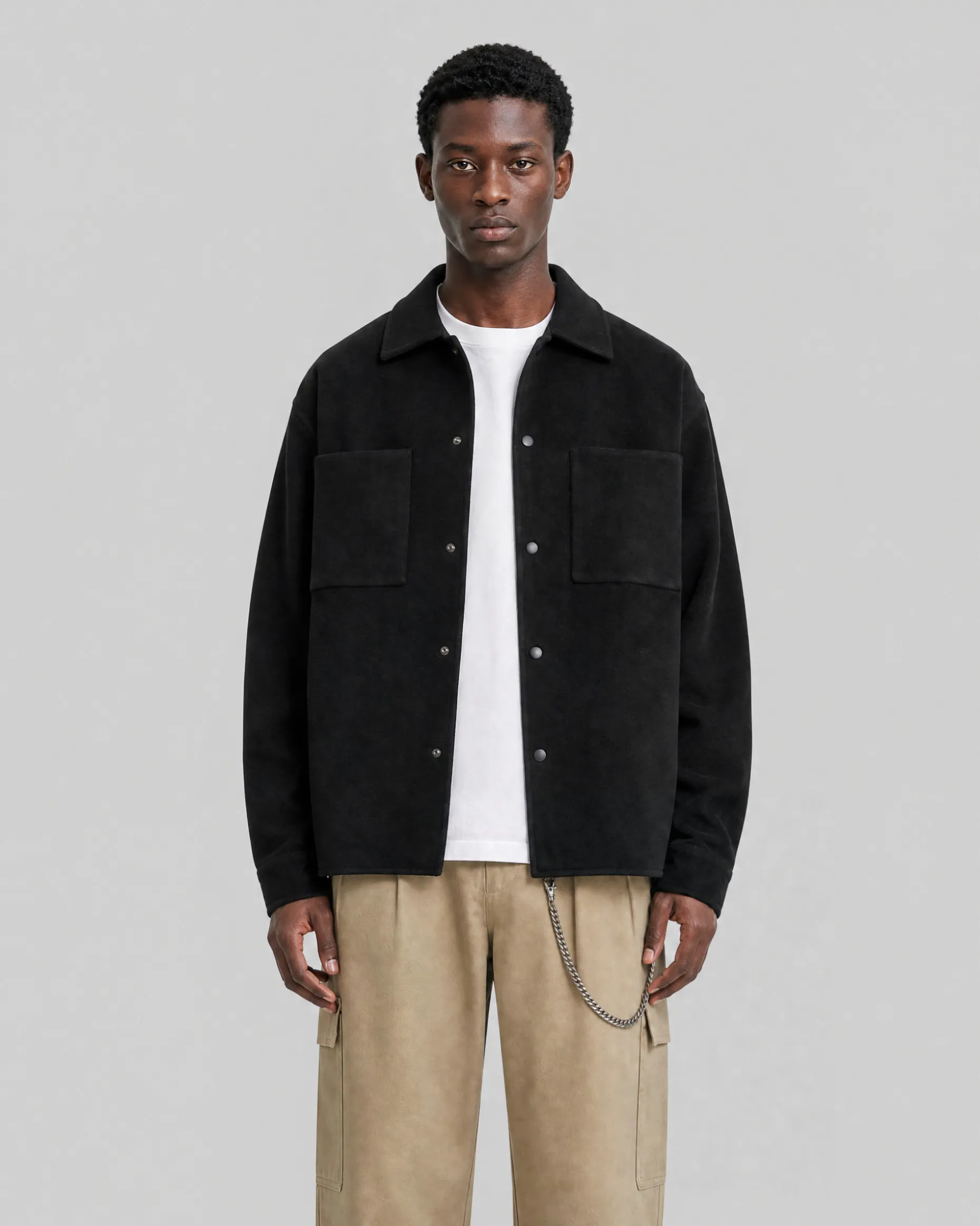 Blouson en laine noir