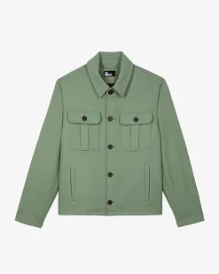 Blouson en laine vert amande