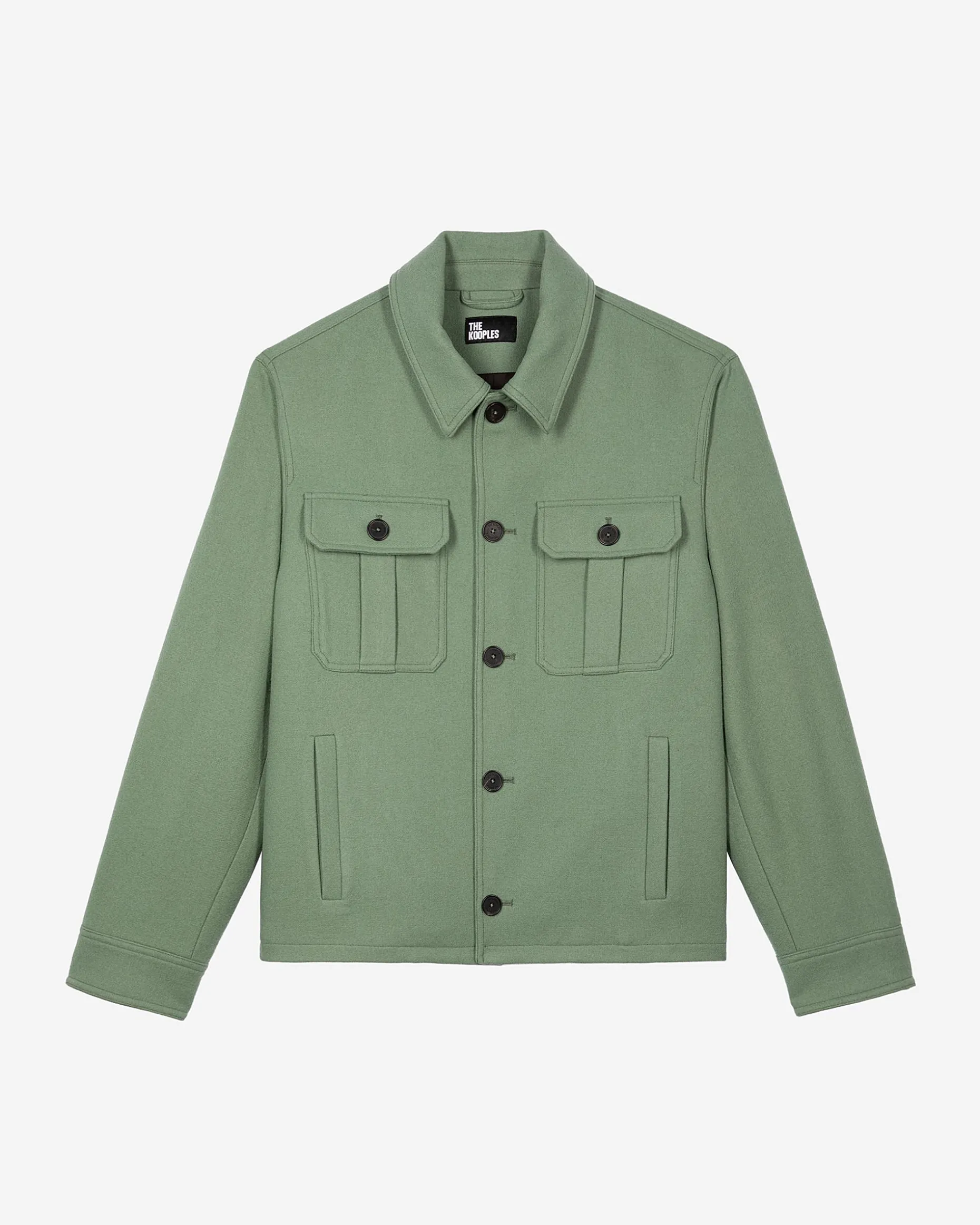 Blouson en laine vert amande