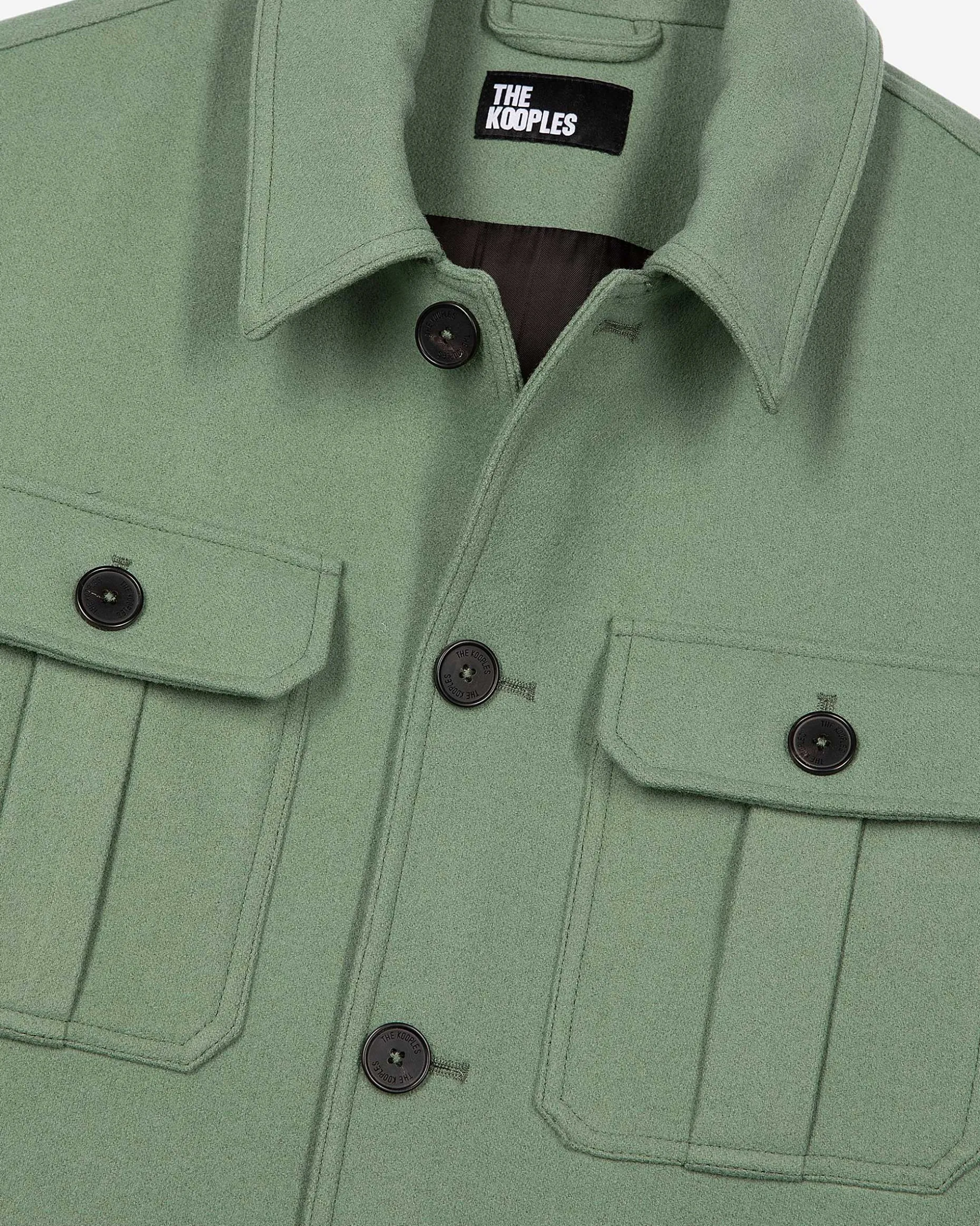 Blouson en laine vert amande