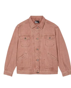 Blouson oversize en denim rose