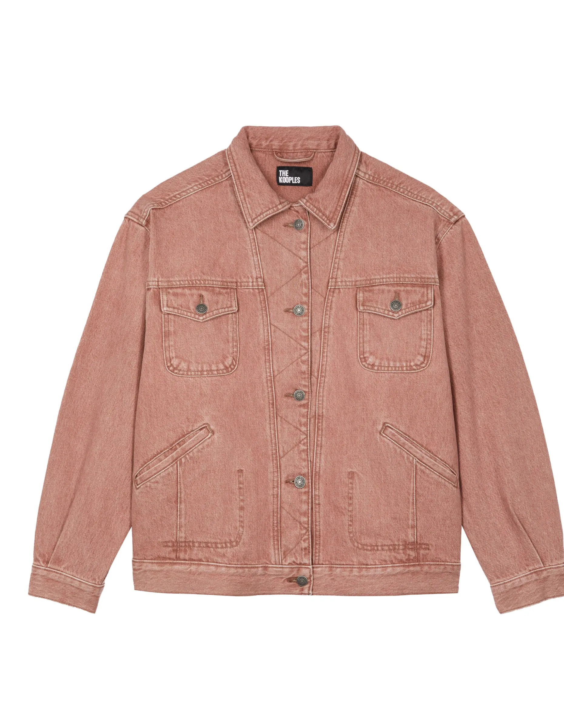 Blouson oversize en denim rose