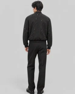 Blouson teddy à strass noir