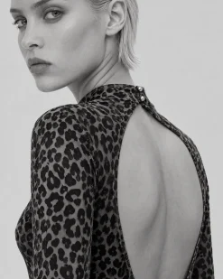 Body floqué léopard noir