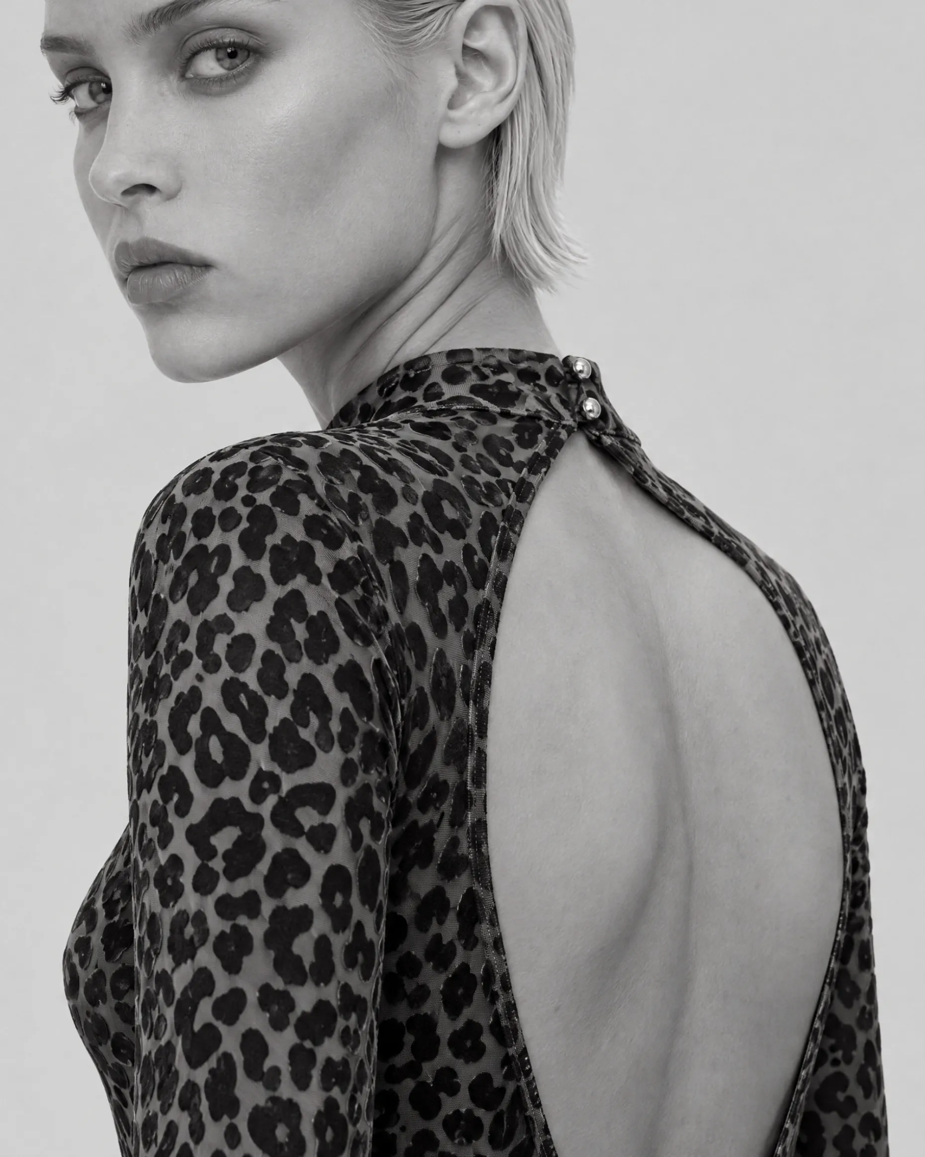 Body floqué léopard noir