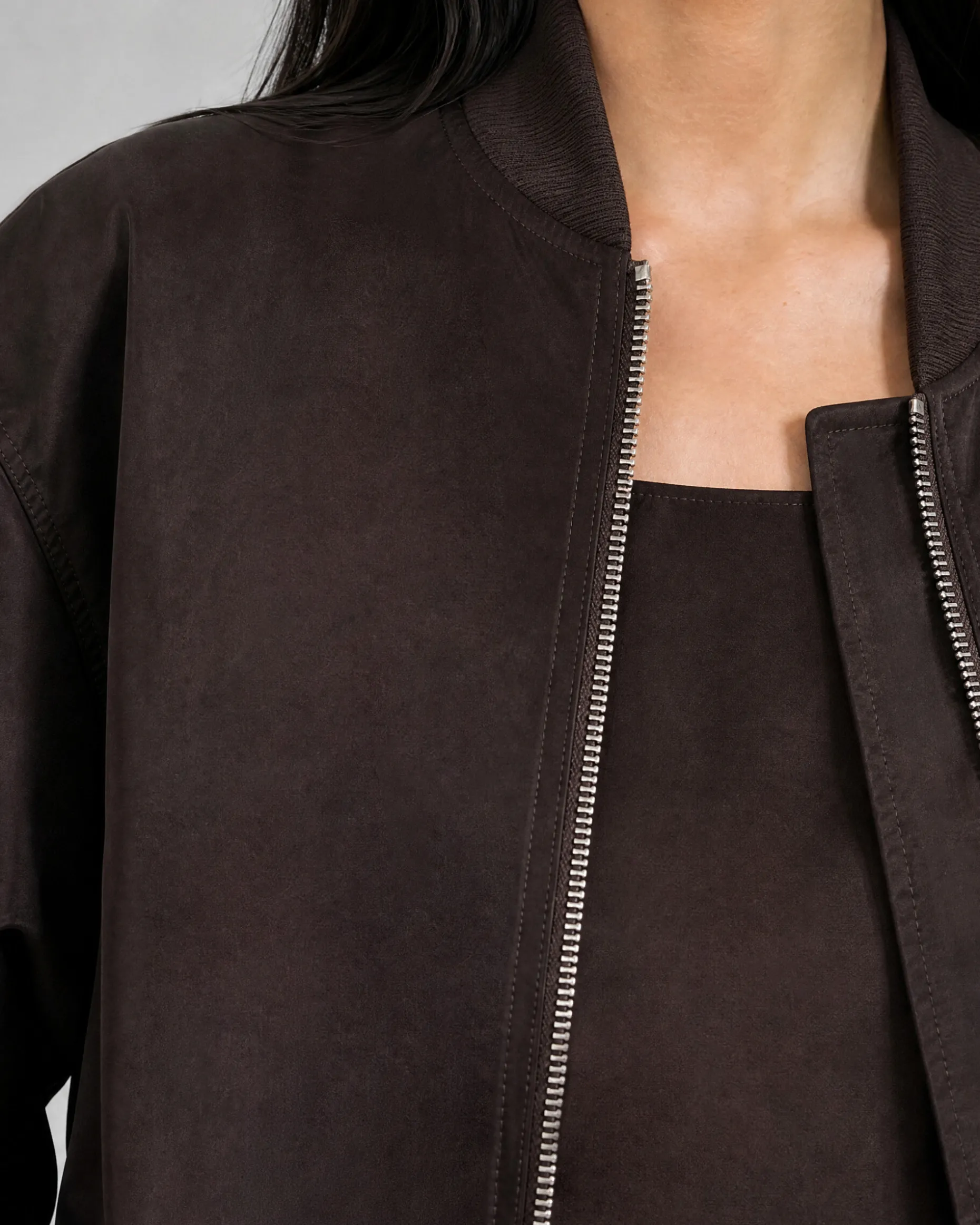 Bomber oversize marron