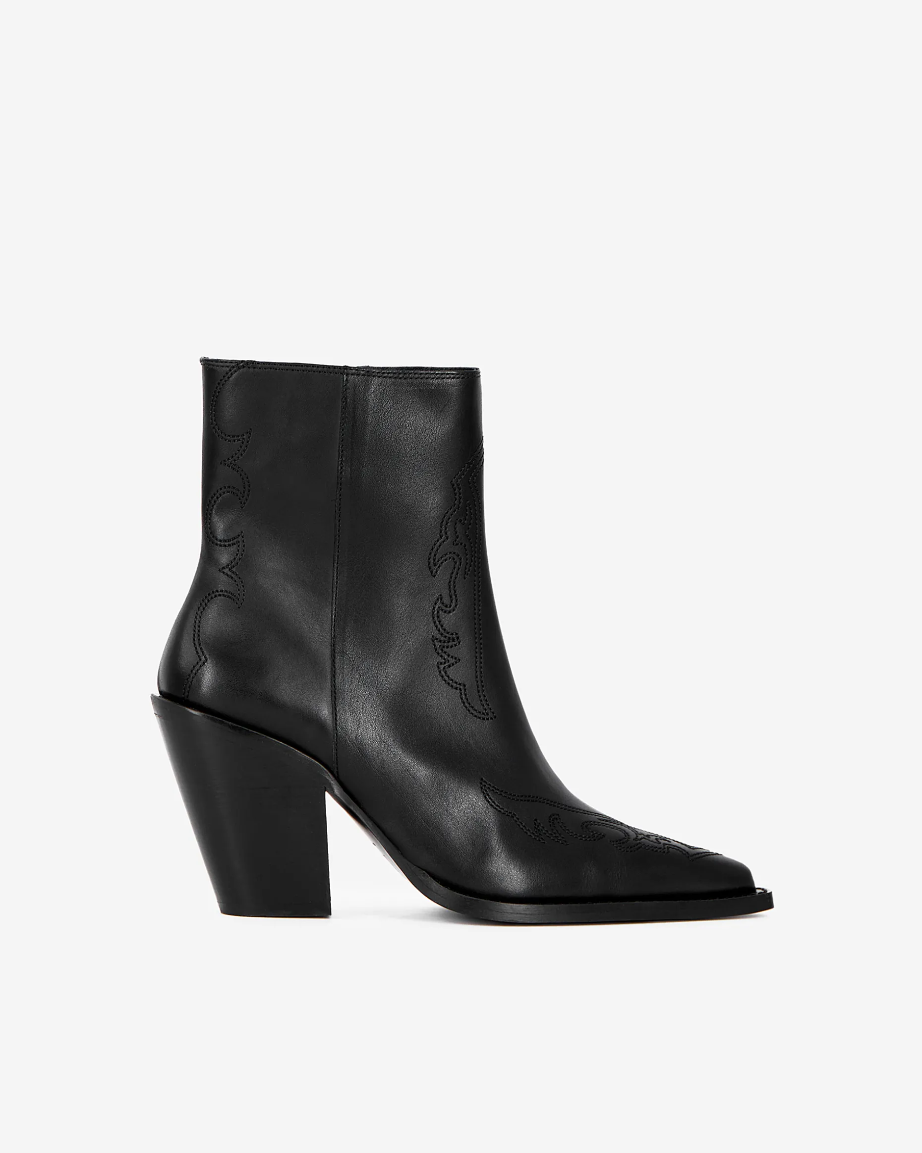 Bottines à talons en cuir noires
