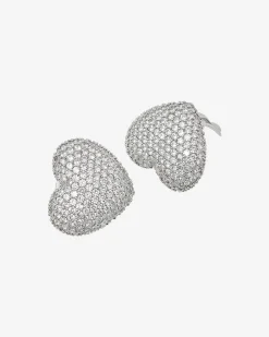 Boucles d'oreilles cœurs à clip argenté