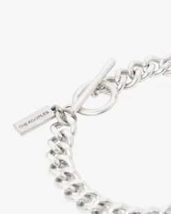 Bracelet large en chaîne argenté