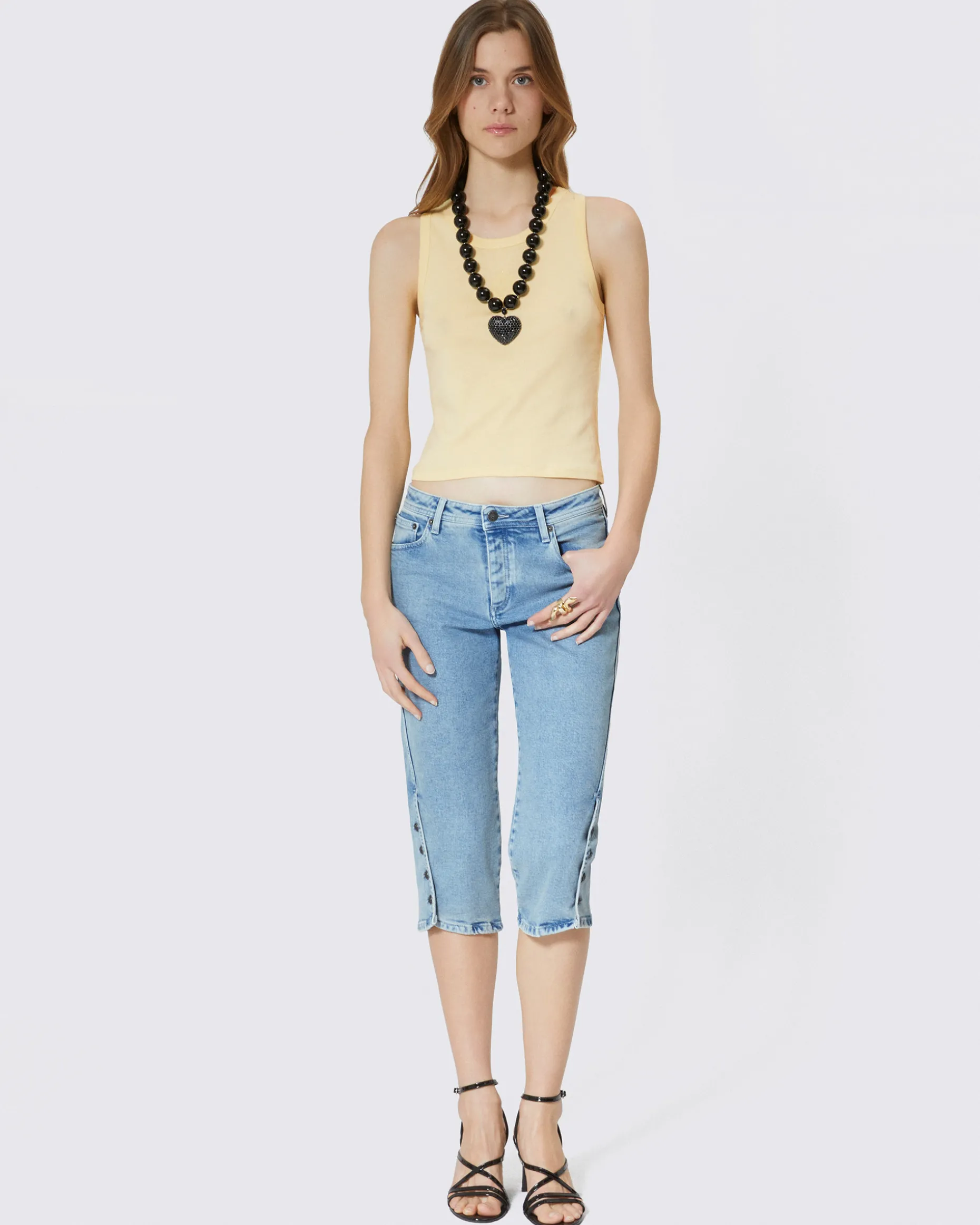 Capri en denim bleu