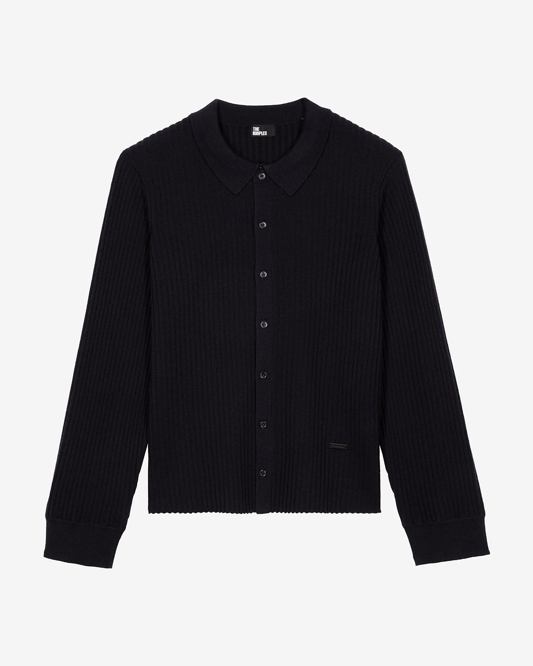 Cardigan à côtes marine