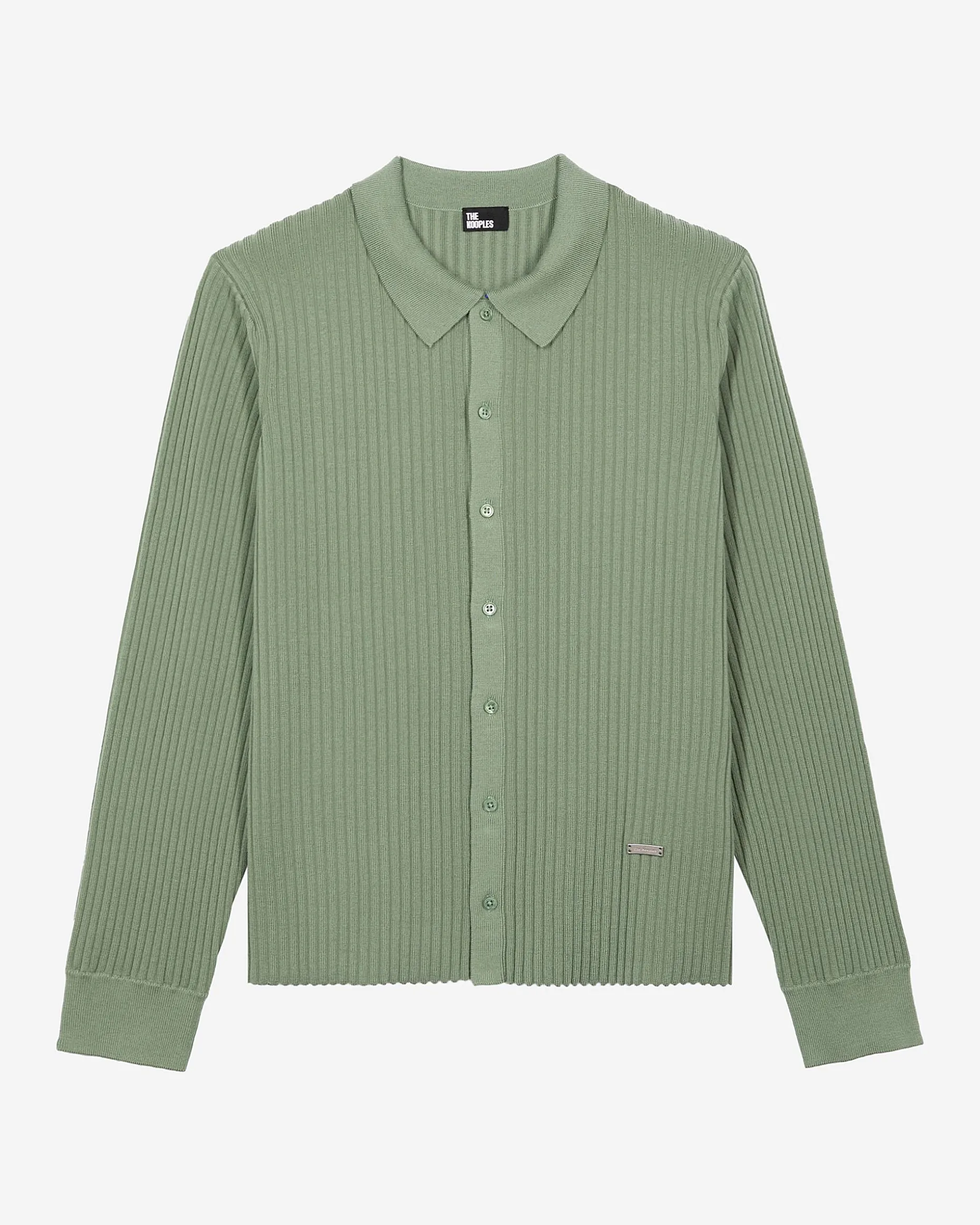 Cardigan à côtes vert amande