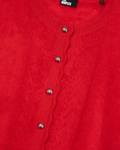 Cardigan en cachemire rouge