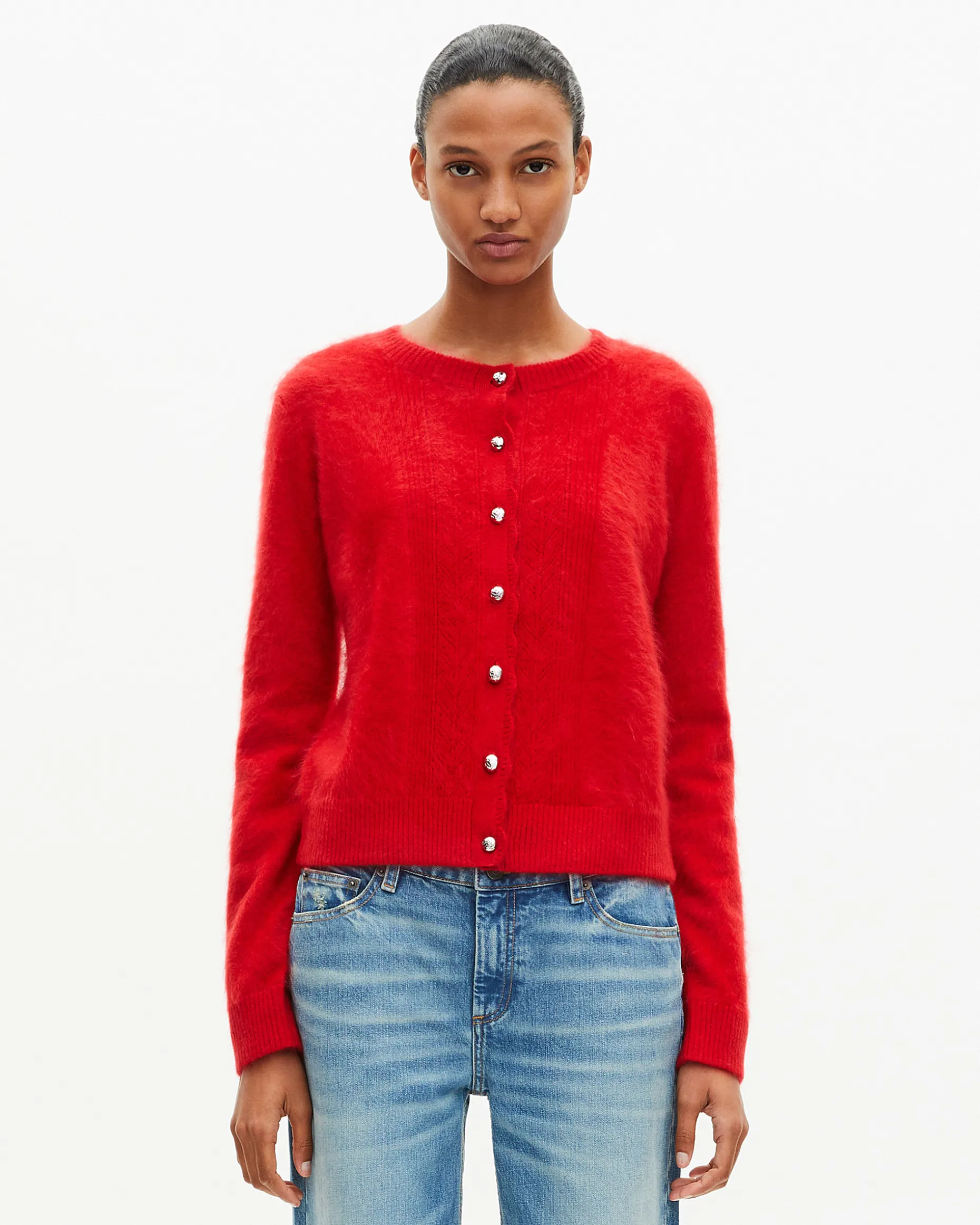 Cardigan en cachemire rouge