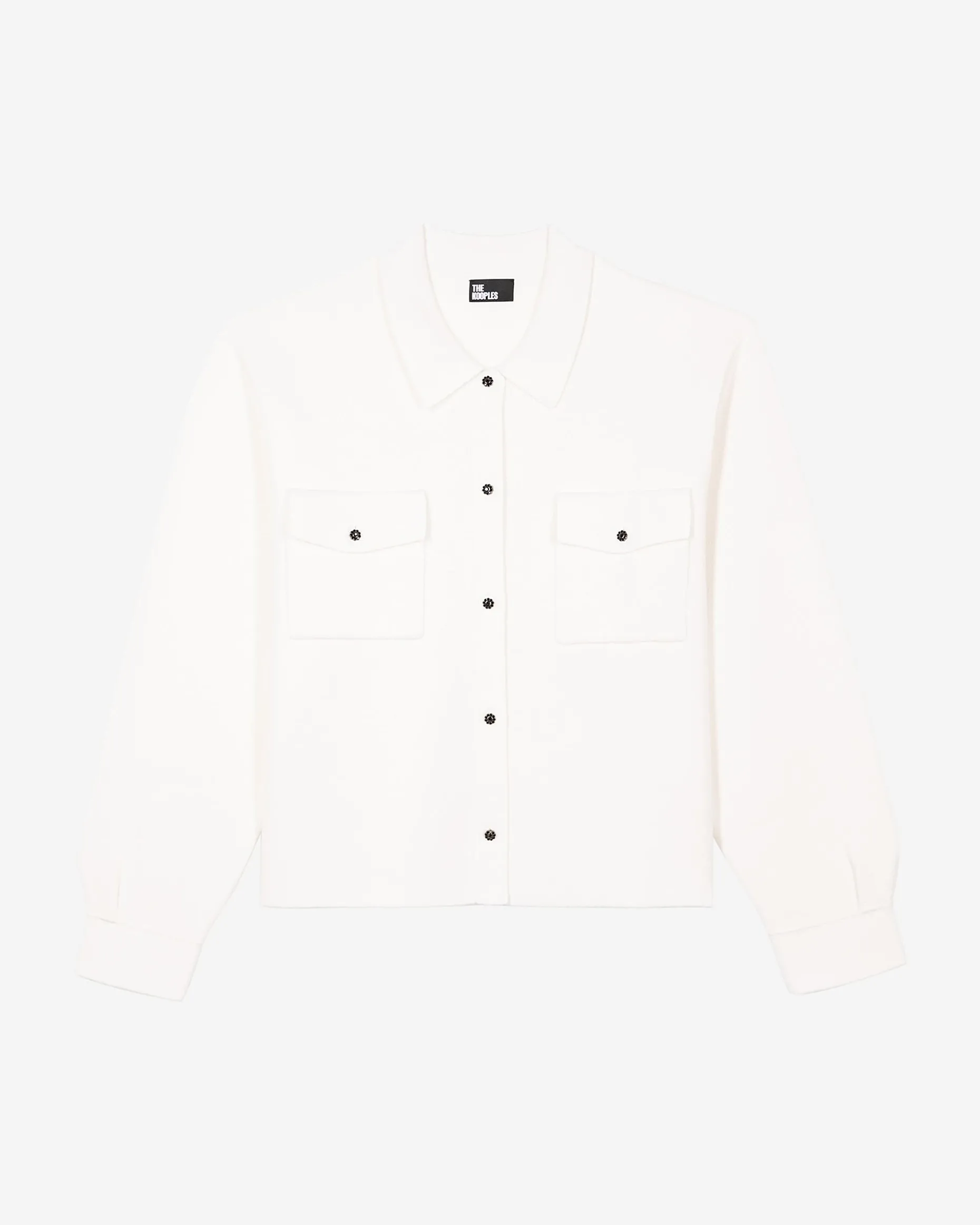 Cardigan en laine merinos et coton écru