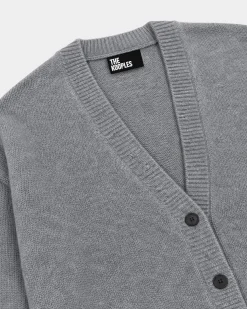 Cardigan en laine mérinos et cachemire gris