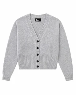 Cardigan en laine mérinos et cachemire bleu